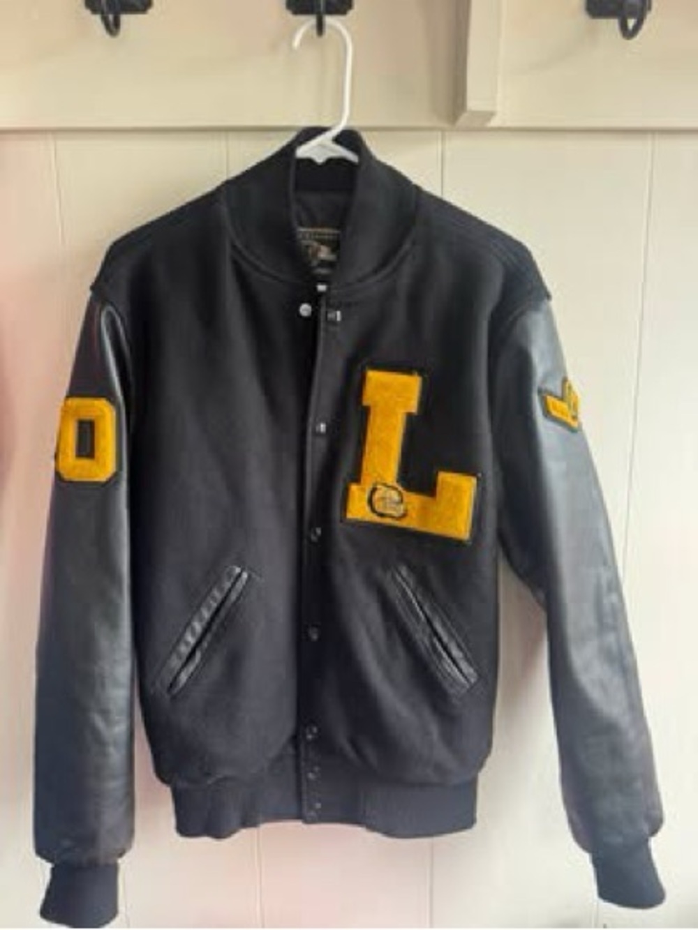Black and Yellow Letterman Jacket